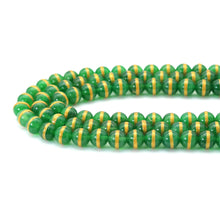 Load image into Gallery viewer, Green Agate with Golden Line Beads, Sku#U1779