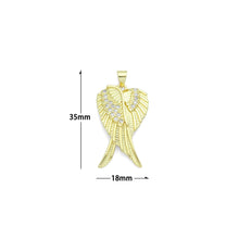 Load image into Gallery viewer, CZ Gold Huggie Angel Wings Charm Pendant, Sku#LK1192