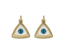 Load image into Gallery viewer, Gold CZ Evil Eye Triangle Shape Charm, Sku#LK721