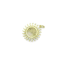 Load image into Gallery viewer, Clear CZ Gold Sunflower Charm Pendant, Sku#L722