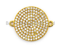 Load image into Gallery viewer, CZ Micro Pave Clear Round Disc Connector, SKU#A84