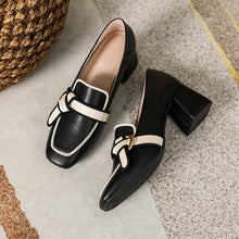 Load image into Gallery viewer, Women's Bow Slip-On Loafers | Soft PU Leather Square Toe Flats
