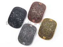 Load image into Gallery viewer, 27x39mm Black CZ Micro Pave Big Curved Oval Go-Go Connector, Bracelet Space Connector, Cubic Zirconia Large Beads, sku#M25