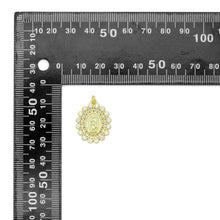 Load image into Gallery viewer, Clear CZ Gold Virgin Mary On Oval Shape Charm Pendant, Sku#LK1113
