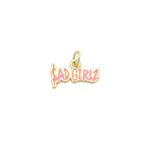 Load image into Gallery viewer, CZ Pink Enamel Gold Letter Charm Pendant, Sku#LK1200