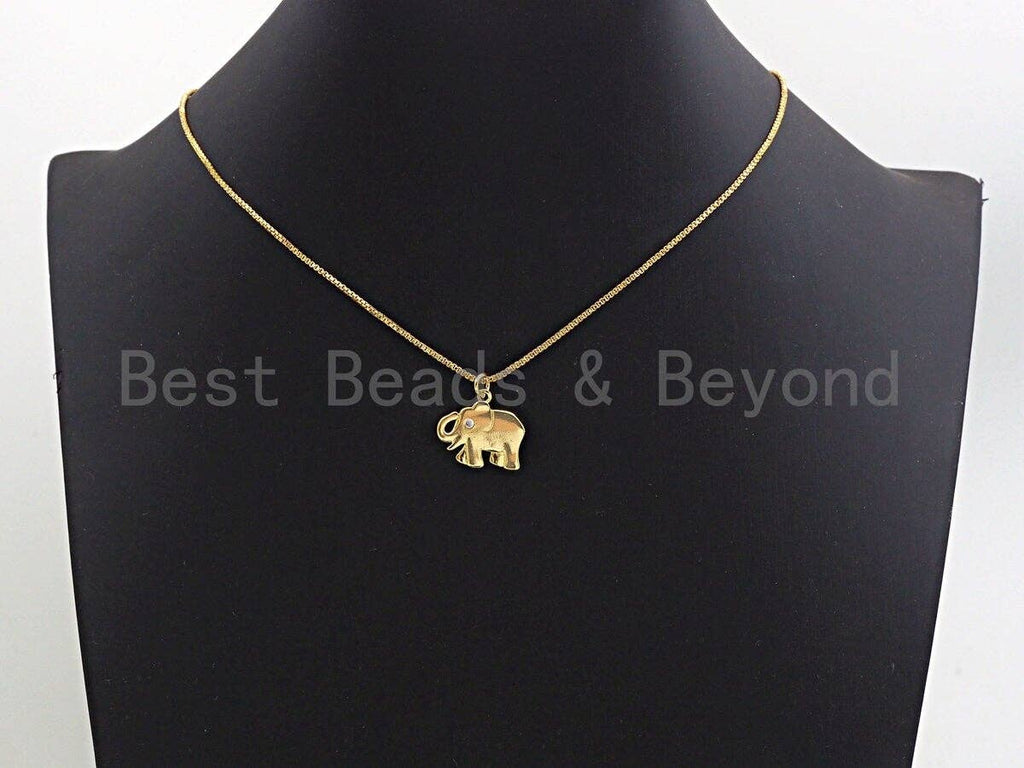 CZ Micro Pave Elephant Shaped Pendant/Charm, Cubic Zirconia