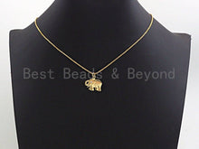 Load image into Gallery viewer, CZ Micro Pave Elephant Shaped Pendant/Charm, Cubic Zirconia