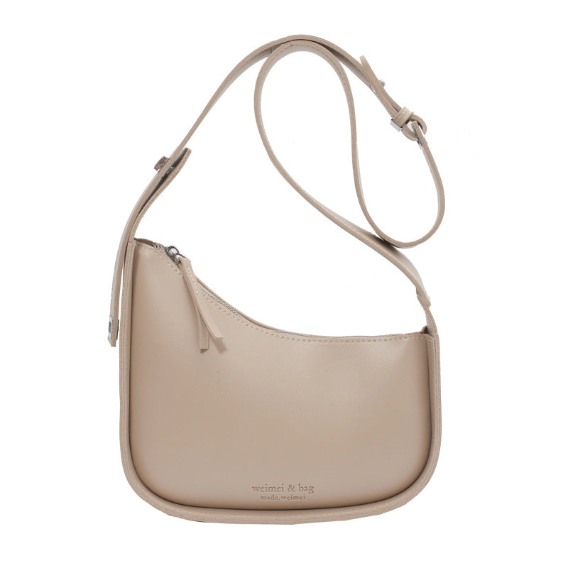 Women's Retro Minimalist Saddle Crossbody Bag – PU Leather Dumpling Bag