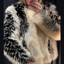 Load image into Gallery viewer, Arrival Multi-Color Short Fur Coat Trendy Padded Patchwork Fuzzy Jacket