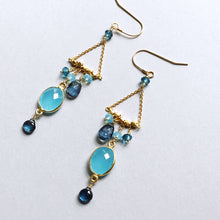 Load image into Gallery viewer, Blue Chandie Earrings