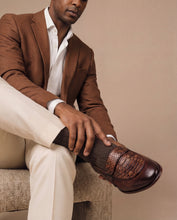 Load image into Gallery viewer, The Dorian Tan Python ; Baby Buffalo Leather Loafer Men Shoe