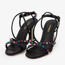 Load image into Gallery viewer, The Aurora Black Leather Strappy Women Sandal