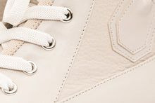 Load image into Gallery viewer, The Arata Cream Leather Lace-Up Ankle Women Boot With a Side Zipper