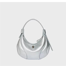 Load image into Gallery viewer, Women's Genuine Leather Crescent Crossbody Bag - Underarm Shoulder Bag with Multiple Compartments