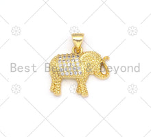 Load image into Gallery viewer, CZ Micro Pave Elephant Shape Pendant/Charm,18K Gold Filled Elephant Charm, Necklace Bracelet Charm Pendant,19x17mm,Sku#LK377