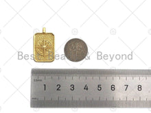 Load image into Gallery viewer, 18k Dainty Gold North Star On Rectangle Shape Pendant,Gold Medallion Charm,Necklace Bracelet Charm Pendant,16x26mm,Sku#LK289