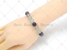 Load image into Gallery viewer, Natural Purple Green Fluorite Stretchy Bracelet