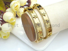 Load image into Gallery viewer, Micro Pave Star Bangle Bracelet, Sku#X156