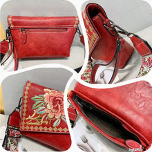 Load image into Gallery viewer, Embroidered Chinese-Style Women's Handbag - PU Leather Crossbody Shoulder Bag with Multiple Compartments