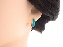 Load image into Gallery viewer, Everyday Wear Enamel Gold Hoop Earring, sku#J309