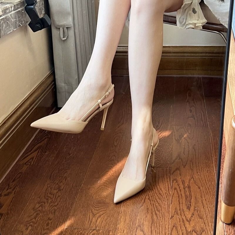 Women's Pointed-Toe Stiletto Ankle-Strap Heels | PU Upper Buckle Sandals