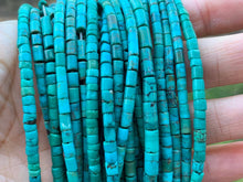 Load image into Gallery viewer, High Quallity Genuine Heishi Chinese Turquoise Beads, 3mm Blue Turquoise Tube Spacer Beads, 15.5'' Full Strand, SKU#U1226