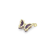 Load image into Gallery viewer, Gold Natural Gemstone Butterfly Charm Pendant, Sku#FH222
