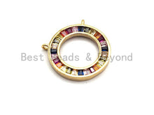 Load image into Gallery viewer, Colorful CZ Micro Pave Circular Ring  Pendant, Cz Pave Pendant, Gold/Rose Gold/Silver/Gunmetal plated, 21x21mm, Sku#F783