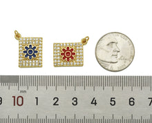 Load image into Gallery viewer, CZ Enamel Sunflower Charm, Sku#JL80