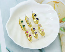 Load image into Gallery viewer, CZ Heart Open Ring, Sku#X313