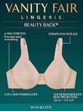 Vanity Fair Women's Beauty Back Smoothing Minimizer Bra, Minimizes Bust Line up to 1.5", Non Padded Cups up to H