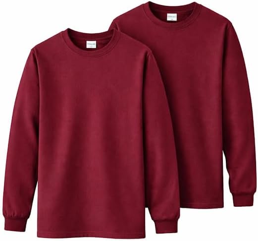 Gildan Adult Heavy Cotton Long Sleeve T-Shirt, Style G5400, 2-Pack