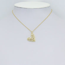 Load image into Gallery viewer, Baguette CZ Heart blue stone flower Charm Pendant,Sku#A496