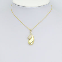 Load image into Gallery viewer, Gold CZ Double Teardrop Shape Charm Pendant, Sku#LK1095