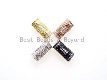 Load image into Gallery viewer, 16x8mm CZ Micro Pave Large hole Barrel Spacer beads, Drum Barrel beads, Micro Pave Cubic Zirconia Spacer Beads,sku#G402