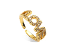 Load image into Gallery viewer, CZ Pave Love Word Ring, LD37