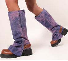 Load image into Gallery viewer, Women's Round Toe Studded Chunky Platform Boots | Low-Top Slip-On | Dark Blue, Purple, Green