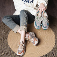 Load image into Gallery viewer, Women's Retro Color-Block Dad Sneakers – Breathable Lace-Up Casual Shoes