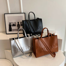 Load image into Gallery viewer, Retro Tote Bag for Women – Trendy PU Leather Commuter Handbag with Dual Straps