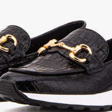 Load image into Gallery viewer, The Milan Black Croc-Embossed Patent Leather Women Sneaker