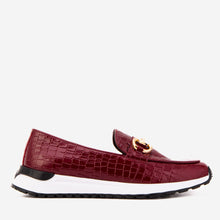 Load image into Gallery viewer, The Milan Burgundy Croc-Embossed Patent Leather Women Sneaker
