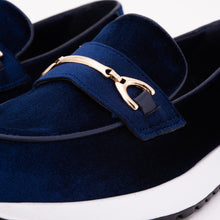 Load image into Gallery viewer, The Milan Navy Blue Leather Women Sneaker