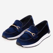 Load image into Gallery viewer, The Milan Navy Blue Leather Women Sneaker