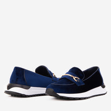 Load image into Gallery viewer, The Milan Navy Blue Leather Women Sneaker