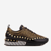 Load image into Gallery viewer, The Aurelia Black Gold Woven Leather Women Sneaker