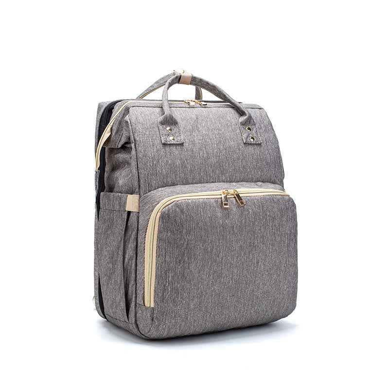 3-in-1 Convertible Baby Diaper Backpack with Foldable Travel Crib & USB Charging Port
