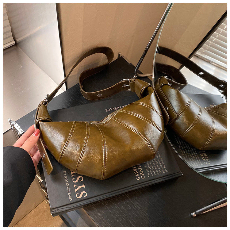 Dumpling Crossbody Bag - Retro PU Leather Shoulder Bag for Women | Sarah Express