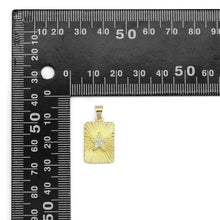 Load image into Gallery viewer, CZ Star Radical Rectangle Dog tag Charm, Sku#LX363