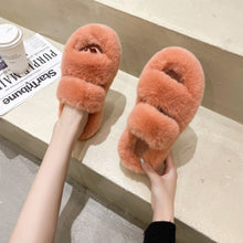 Load image into Gallery viewer, Women's Fuzzy House Slippers | Faux Fur Fluffy Bedroom Slides