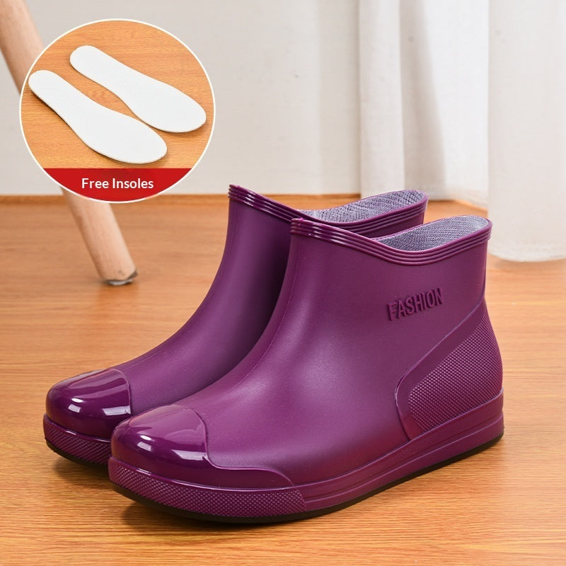 Women's Waterproof Rain Boots – Non-Slip Low-Cut Short Boots for All Seasons